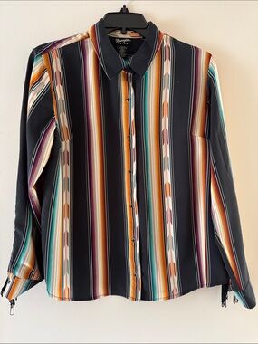 Wrangler Black Multi-Stripe Button-Up Shirt